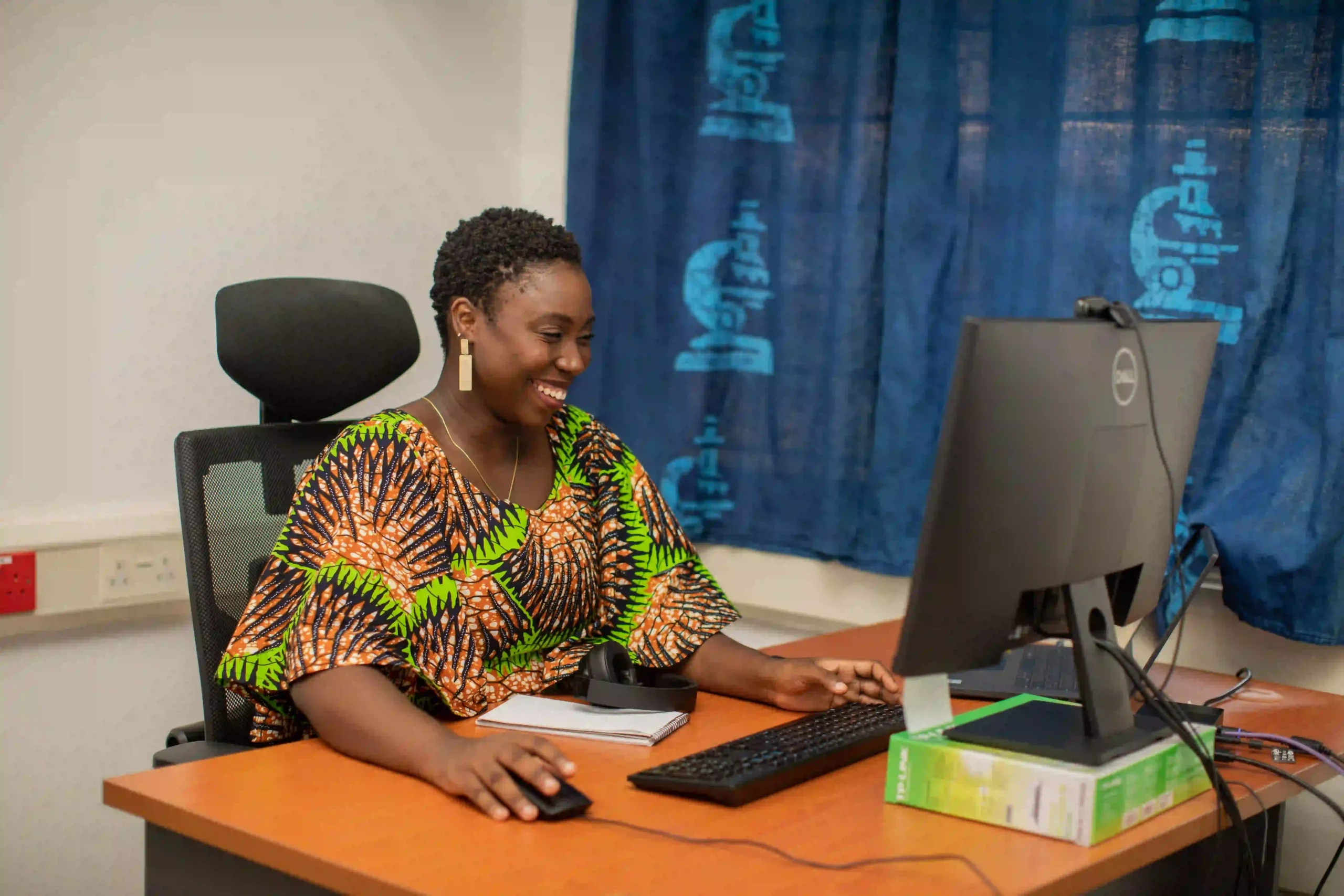 Picture of woman smiling at work